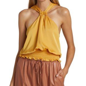 Ramy Brook Carolyn Satin Halter Top M